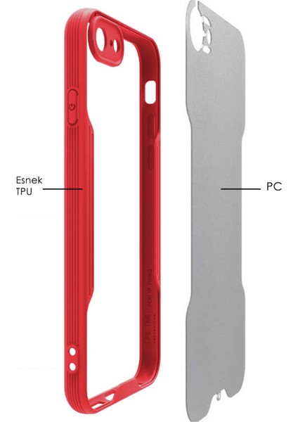Apple iPhone 6 6s Kılıf Şeffaf Arka Renkli Çerçeve Hpr