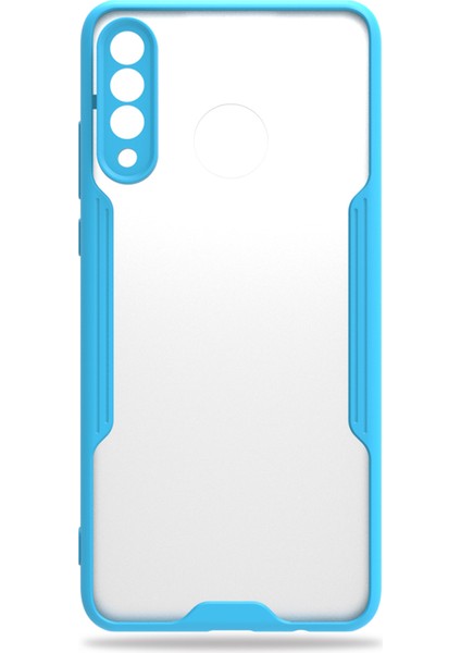 Huawei P30 Lite Kılıf Şeffaf Arka Renkli Çerçeve Hpr