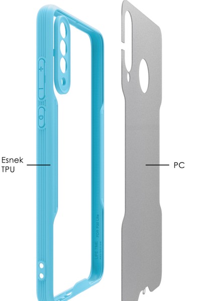 Huawei P30 Lite Kılıf Şeffaf Arka Renkli Çerçeve Hpr fiyatları