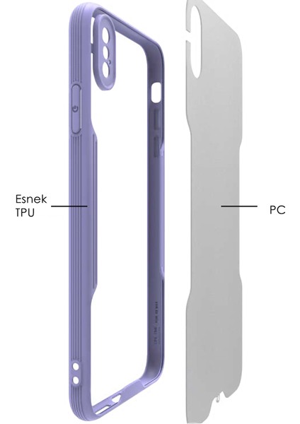 Apple iPhone Xs Max Kılıf Şeffaf Arka Renkli Çerçeve Hpr
