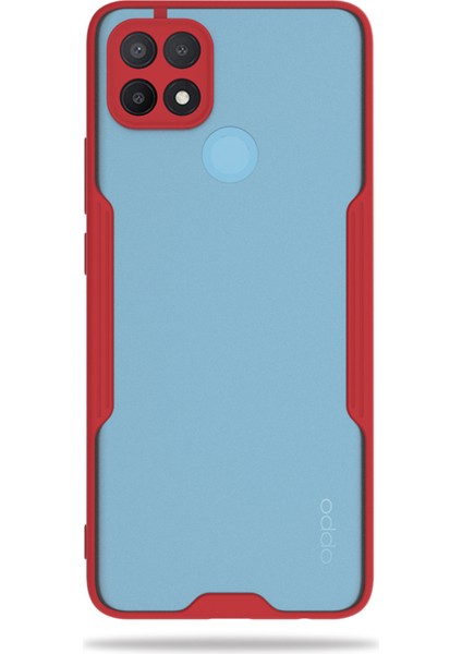Oppo A15S Kılıf Şeffaf Arka Renkli Çerçeve Hpr