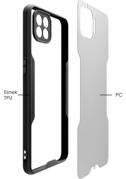 Oppo Reno 4 Lite Kılıf Şeffaf Arka Renkli Çerçeve Hpr