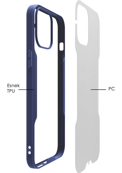 Apple iPhone 12 Mini Kılıf Şeffaf Arka Renkli Çerçeve Hpr