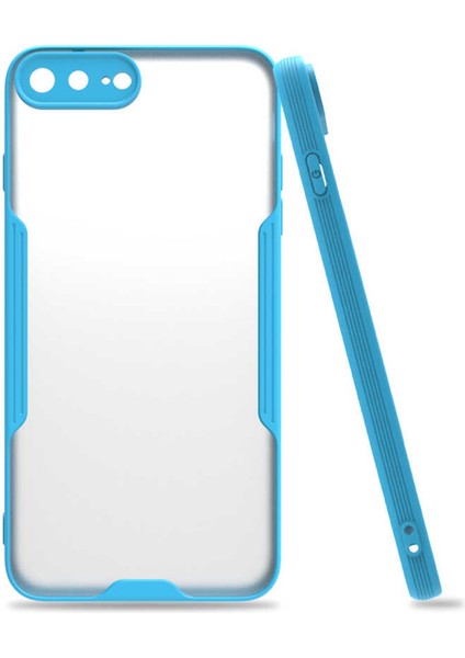 Apple iPhone 7+ Plus Kılıf Şeffaf Arka Renkli Çerçeve Hpr