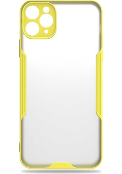 Apple iPhone 11 Pro Max Kılıf Şeffaf Arka Renkli Çerçeve Hpr