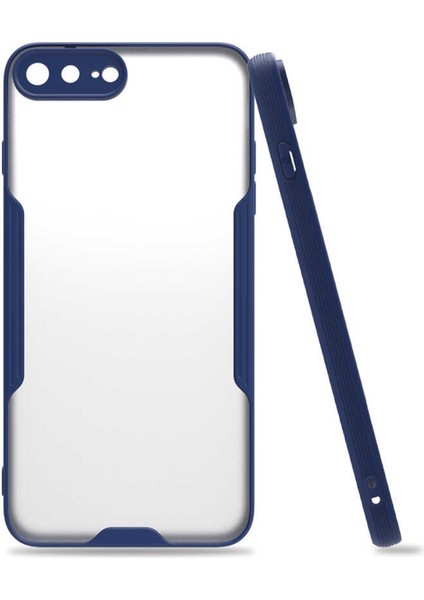 Apple iPhone 7+ Plus Kılıf Şeffaf Arka Renkli Çerçeve Hpr