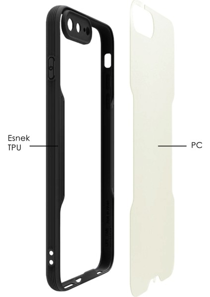 Apple iPhone 7+ Plus Kılıf Şeffaf Arka Renkli Çerçeve Hpr fiyatları