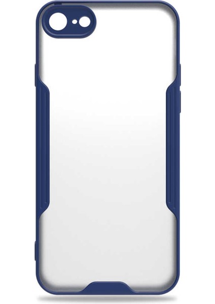 Apple iPhone 8 Kılıf Şeffaf Arka Renkli Çerçeve Hpr