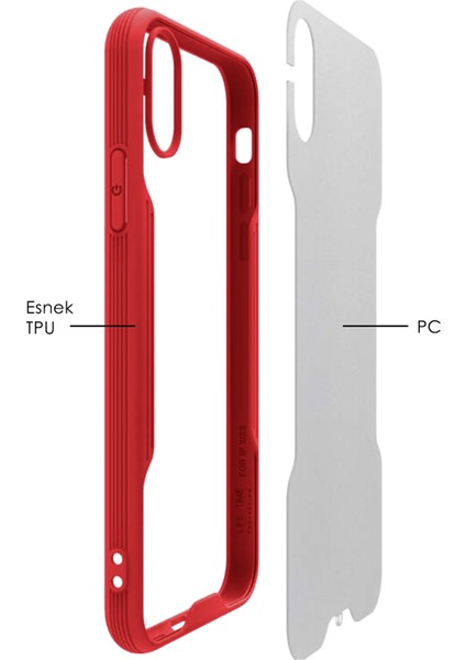 Apple iPhone x Kılıf Şeffaf Arka Renkli Çerçeve Hpr