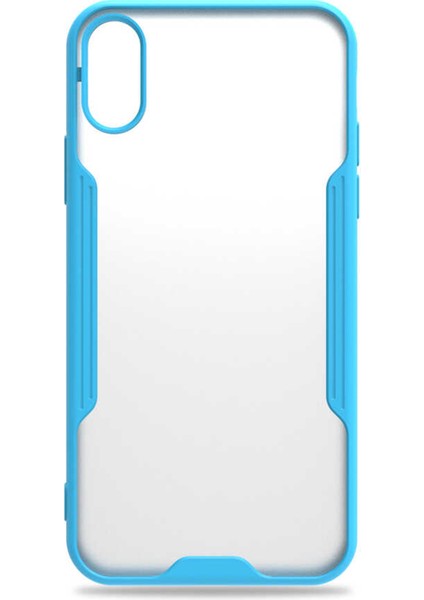 Apple iPhone x Kılıf Şeffaf Arka Renkli Çerçeve Hpr