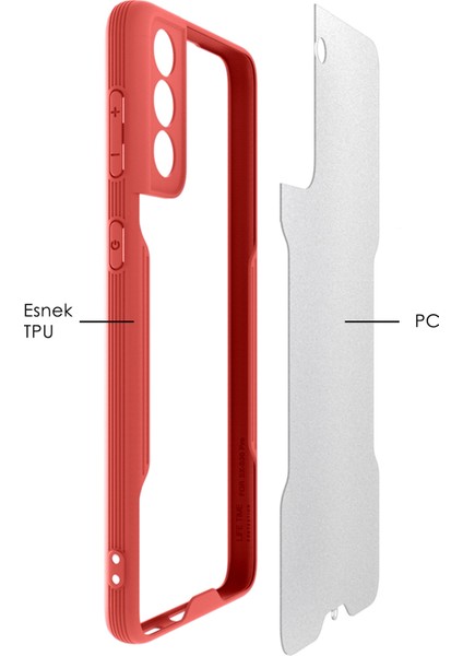 Samsung Galaxy S21 Kılıf G990 G991 Şeffaf Arka Renkli Çerçeve Hpr
