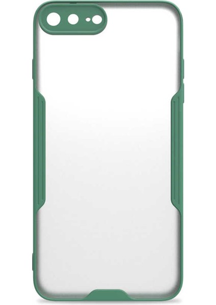 Apple iPhone 8+ Plus Kılıf Şeffaf Arka Renkli Çerçeve Hpr
