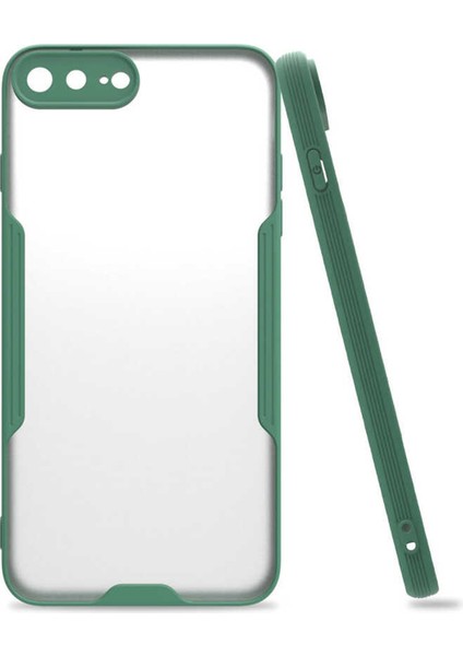 Apple iPhone 8+ Plus Kılıf Şeffaf Arka Renkli Çerçeve Hpr