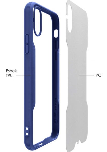 Apple iPhone x Kılıf Şeffaf Arka Renkli Çerçeve Hpr