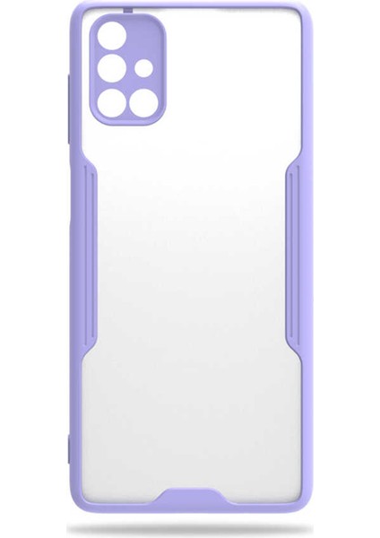 Samsung Galaxy M51 Kılıf M515 Şeffaf Arka Renkli Çerçeve Hpr