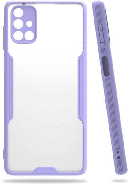 Samsung Galaxy M51 Kılıf M515 Şeffaf Arka Renkli Çerçeve Hpr