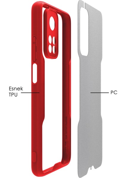 Xiaomi Mi 10T Kılıf Şeffaf Arka Renkli Çerçeve Hpr
