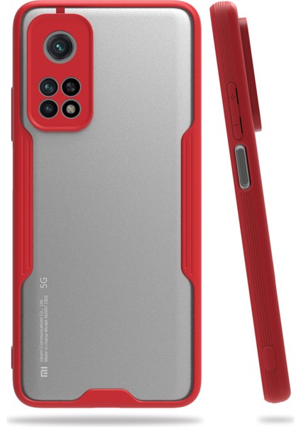 Xiaomi Mi 10T Kılıf Şeffaf Arka Renkli Çerçeve Hpr