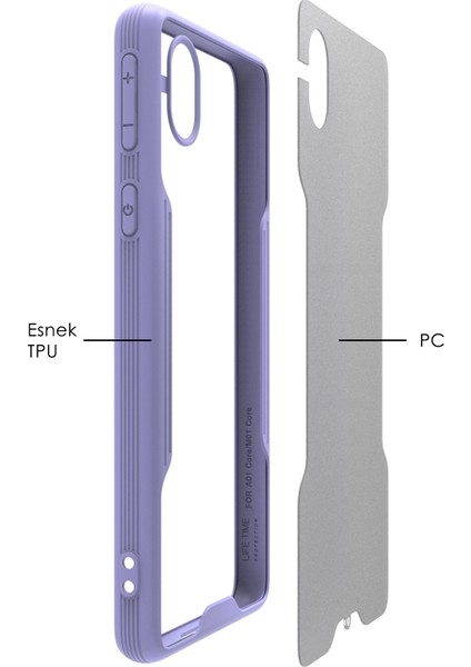 Samsung Galaxy A11 Kılıf A115 Şeffaf Arka Renkli Çerçeve Hpr