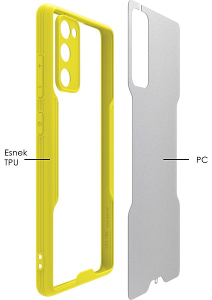 Samsung Galaxy S20 Fe Kılıf G780 Şeffaf Arka Renkli Çerçeve Hpr
