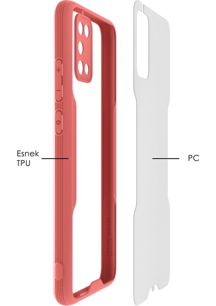 Samsung Galaxy A31 Kılıf A315 Şeffaf Arka Renkli Çerçeve Hpr fiyatları