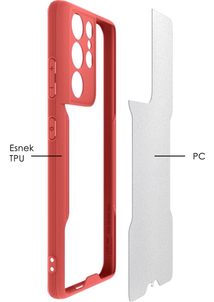 Samsung Galaxy S21 Ultra Kılıf G998 Şeffaf Arka Renkli Çerçeve Hpr