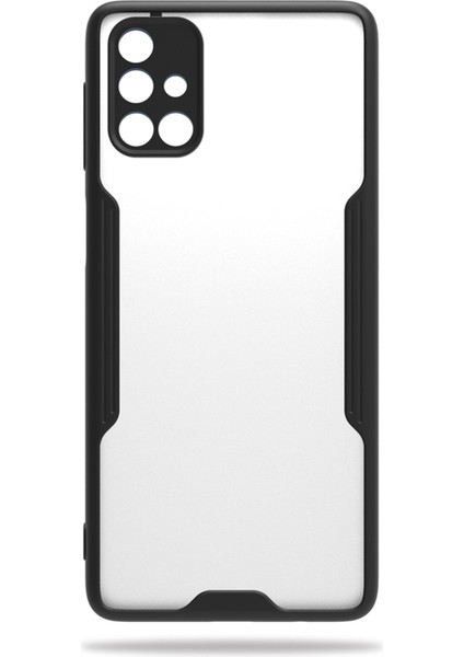 Samsung Galaxy M31S Kılıf M317 Şeffaf Arka Renkli Çerçeve Hpr