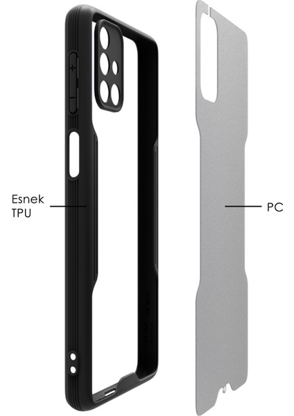 Samsung Galaxy M31S Kılıf M317 Şeffaf Arka Renkli Çerçeve Hpr