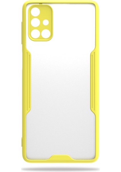 Samsung Galaxy M51 Kılıf M515 Şeffaf Arka Renkli Çerçeve Hpr