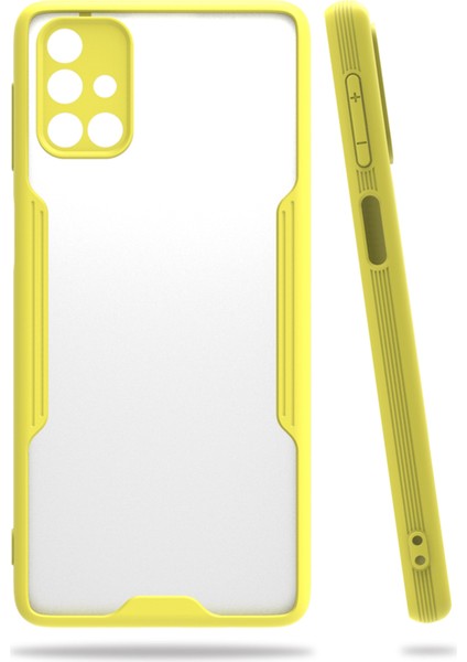 Samsung Galaxy M51 Kılıf M515 Şeffaf Arka Renkli Çerçeve Hpr