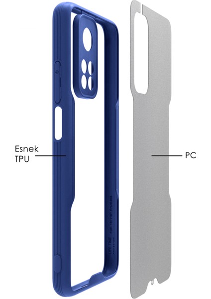 Xiaomi Mi 10T Kılıf Şeffaf Arka Renkli Çerçeve Hpr