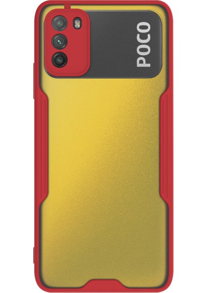 Xiaomi Poco M3 Kılıf Şeffaf Arka Renkli Çerçeve Hpr