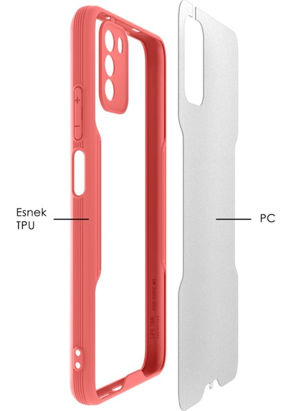 Xiaomi Poco M3 Kılıf Şeffaf Arka Renkli Çerçeve Hpr