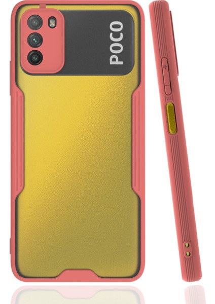 Xiaomi Poco M3 Kılıf Şeffaf Arka Renkli Çerçeve Hpr