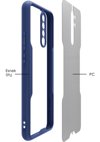 Xiaomi Redmi 9 Kılıf Şeffaf Arka Renkli Çerçeve Hpr