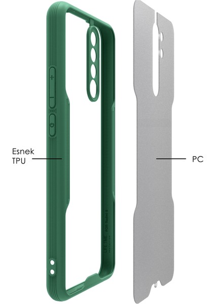 Xiaomi Redmi 9 Kılıf Şeffaf Arka Renkli Çerçeve Hpr