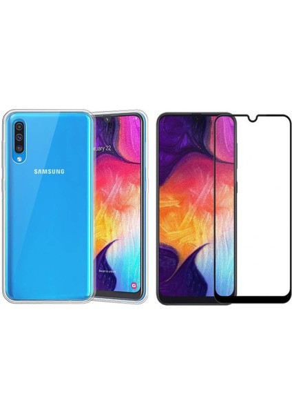Samsung Galaxy A50 Zore Silikon Kılıf + 6d Tam Kaplayan Nano Cam