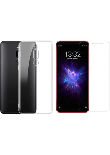 Meizu Note 8 Kılıf Şeffaf Silikon Kılıf Kamera Korumalı +Nano Cam