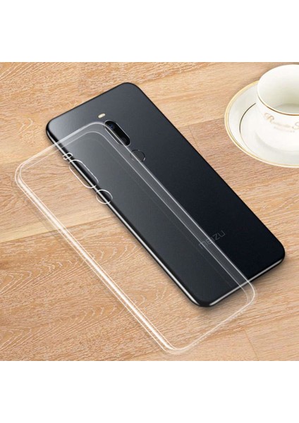 Meizu Note 8 Kılıf Şeffaf Silikon Kılıf Kamera Korumalı +Nano Cam