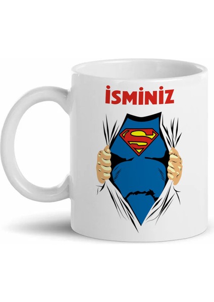 Superman Kişiye Özel Isim Baskılı Kupa Bardak D05
