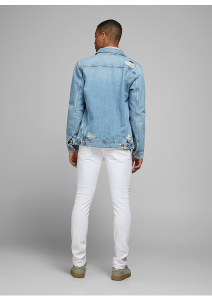 Düşük Bel Slim Fit Beyaz Erkek Denim Pantolon modelleri