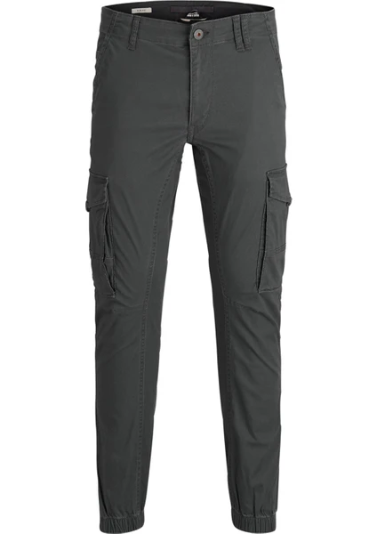 Jack & Jones 12140326_Jjipaul J Normal Bel Düz Koyu Gri Erkek Kargo Pantolon