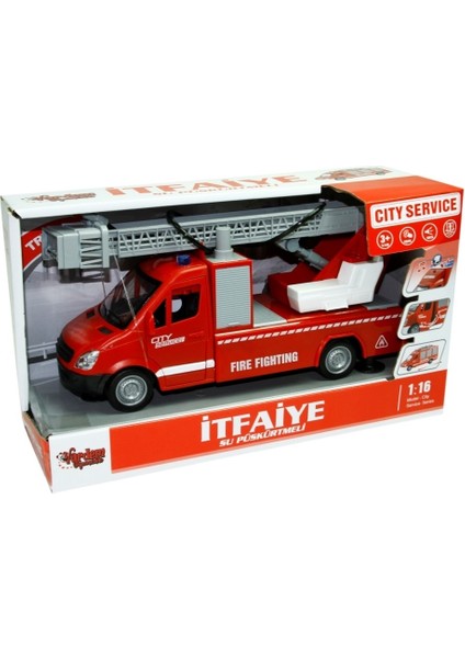 1:16 Sürtmeli Sesli Işıklı Itfaiye