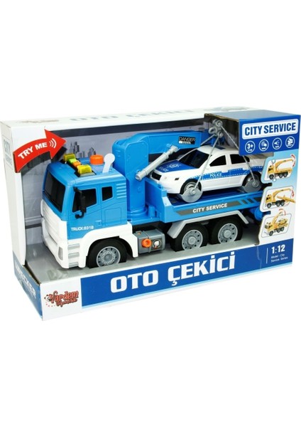 Vardem 1:12 Sürtmeli Sesli Işıklı Oto Çekici - Polis