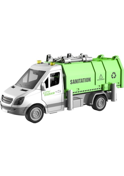 1:16 Sürtmeli Işıklı Sesli Temizlik Aracı - Yeşil