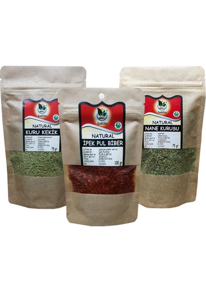 Natural Nane Kurusu 75 gr & Kekik Kurusu 75 gr & Pul Biber 100 gr