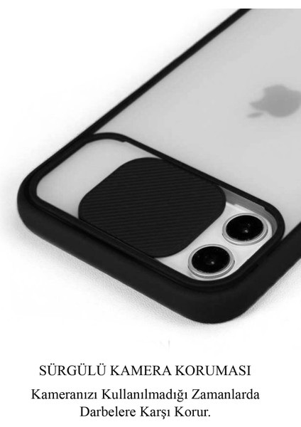 Apple iPhone 13 Pro Kapak Lensi Açılır Kapanır Kamera Korumalı Kılıf - Kırmızı