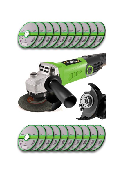Bakır Sargı Devir Ayarlı 1200 W 115-125 mm Spiral Avuç Içi Taşlama ve Kesme Makinası 20 Taş Hediyeli