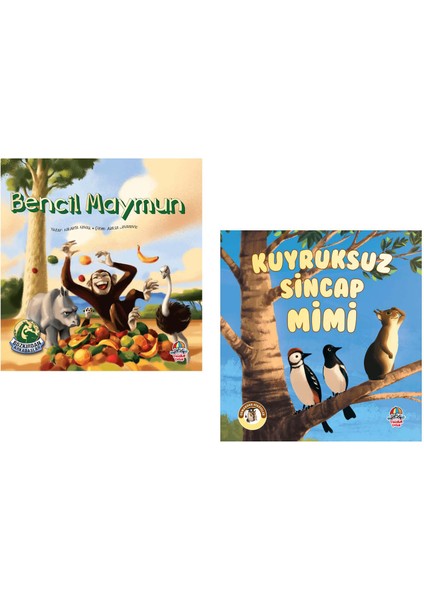Bencil Maymun + Kuyruksuz Sincap Mimi Bozkırdan Arkadaşlar + Ormandan Hikayeler Hikaye Kitabı – Öykü 6 + Yaş Set 2 Kitap