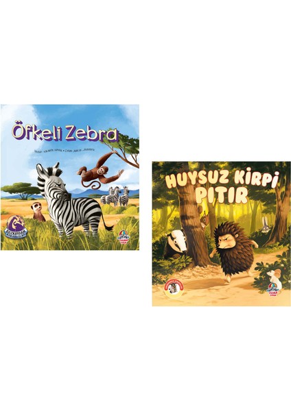 Öfkeli Zebra + Huysuz Kirpi Pıtır Bozkırdan Arkadaşlar + Ormandan Hikayeler Hikaye Kitabı – Öykü 6 + Yaş Set 2 Kitap